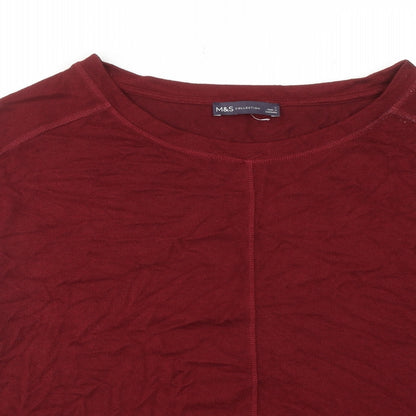 Womens UK Size L Marks and Spencer Red Basic T-Shirt