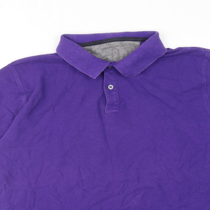 Modern Essentials Mens Purple Cotton Polo Size XL Collared Button