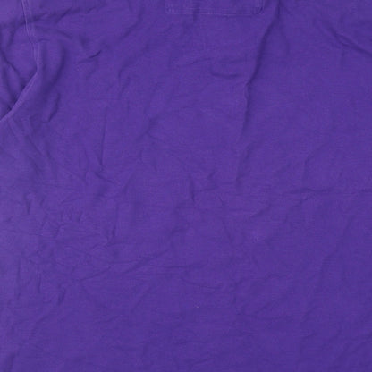 Modern Essentials Mens Purple Cotton Polo Size XL Collared Button