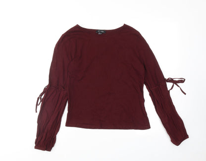 Womens UK Size 10 New Look Red Basic Blouse