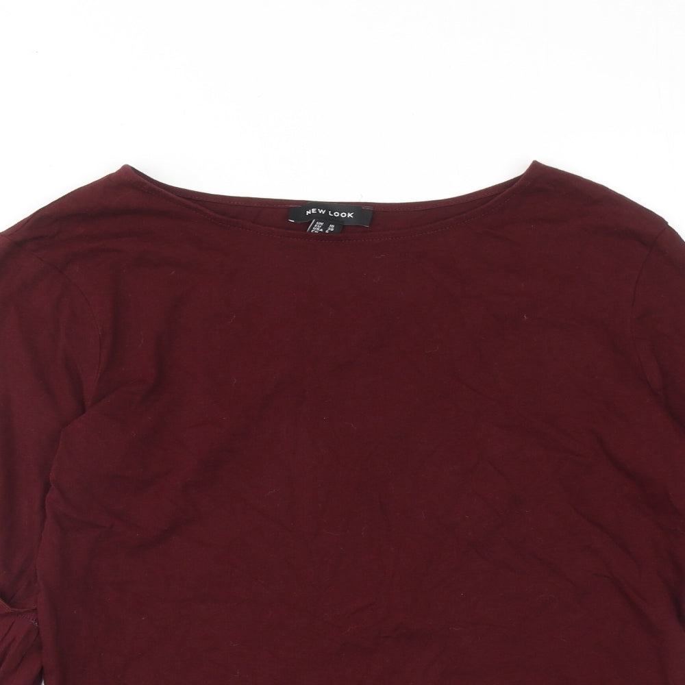 Womens UK Size 10 New Look Red Basic Blouse