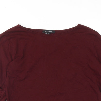 Womens UK Size 10 New Look Red Basic Blouse