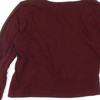 Womens UK Size 10 New Look Red Basic Blouse
