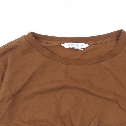Womens UK Size 8 Urban Revivo Brown Cropped T-Shirt