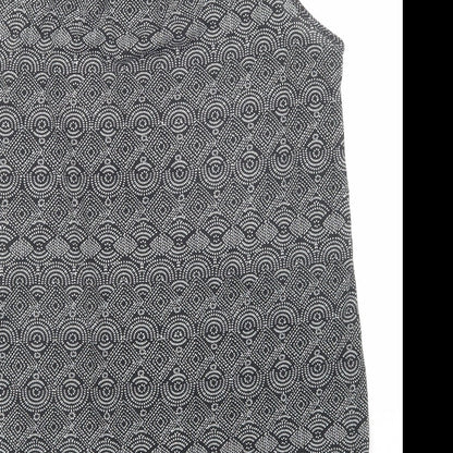 H&M Womens Black Geometric Polyester Basic Tank Size M Scoop Neck