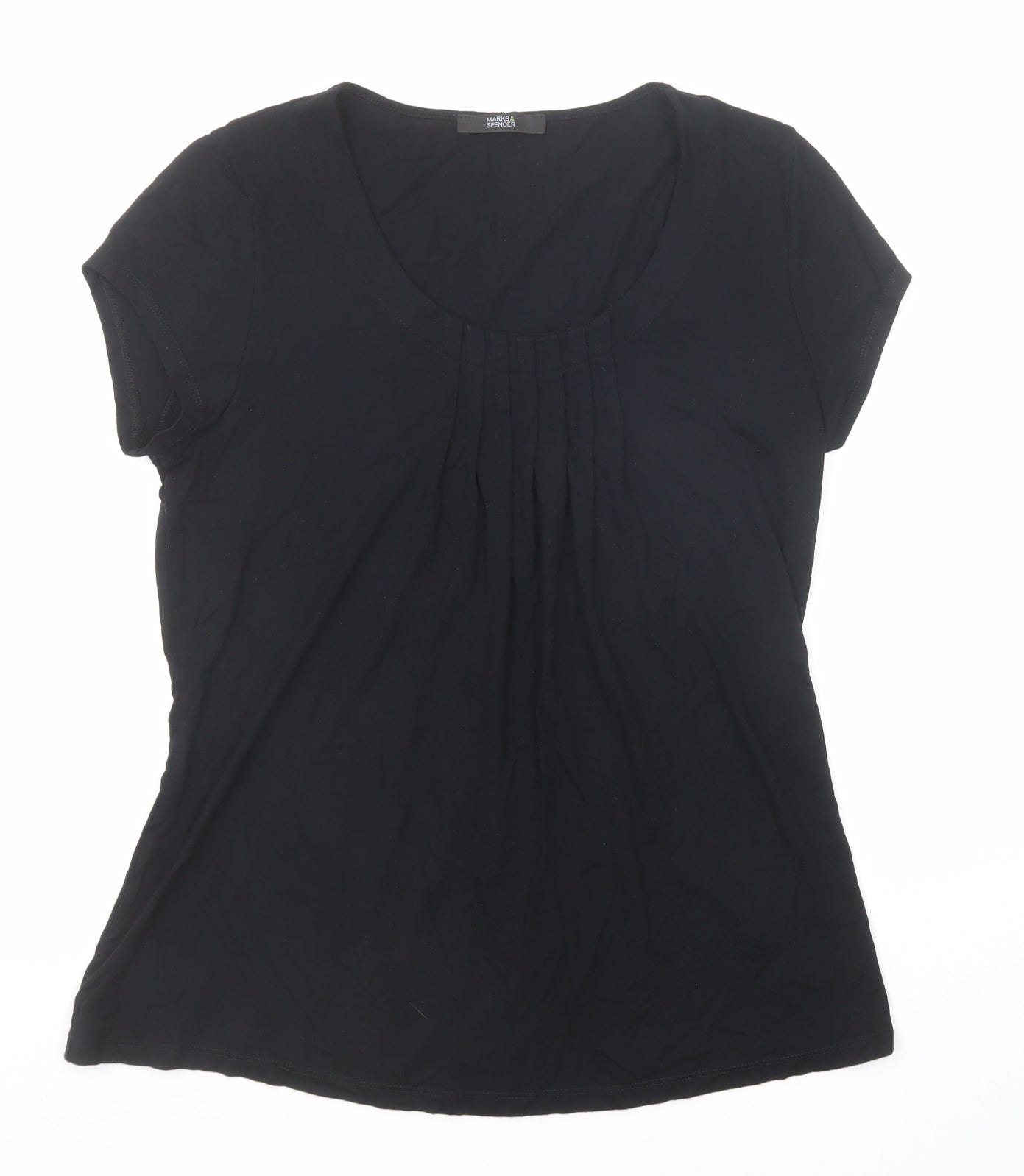 Womens UK Size 8 Marks and Spencer Black Basic T-Shirt