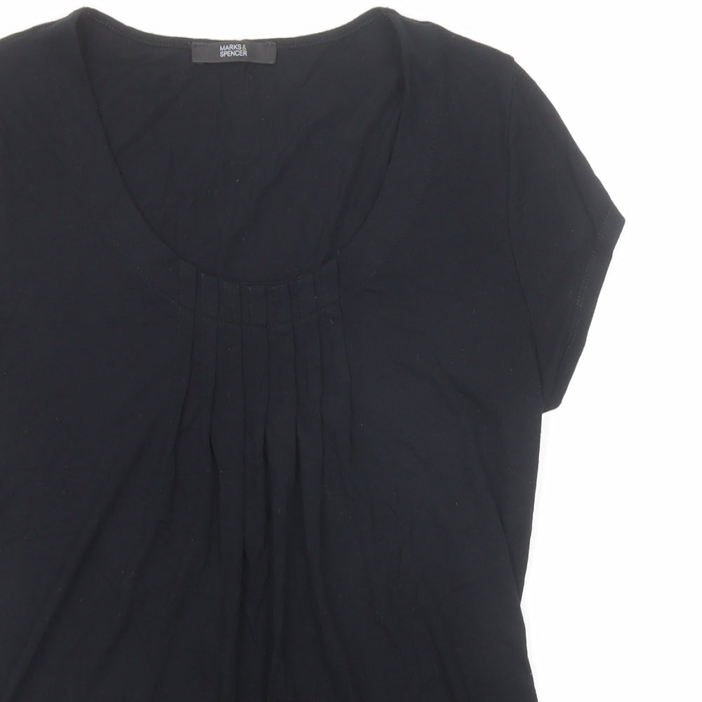 Womens UK Size 8 Marks and Spencer Black Basic T-Shirt