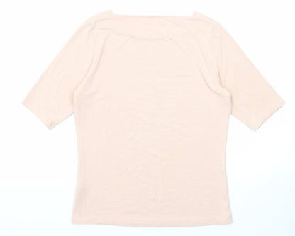 Autograph Womens Pink Modal Basic T-Shirt Size 10 Square Neck