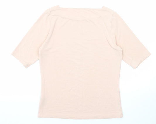 Autograph Womens Pink Modal Basic T-Shirt Size 10 Square Neck