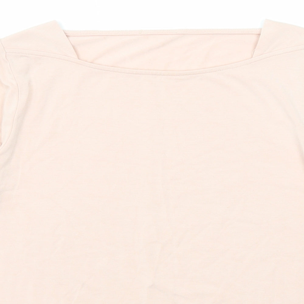 Autograph Womens Pink Modal Basic T-Shirt Size 10 Square Neck