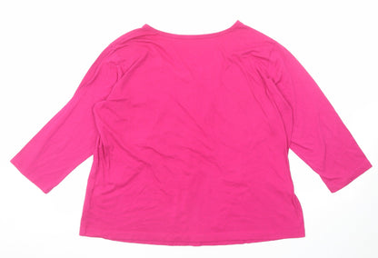 Womens UK Size 16 Pretty Secrets Pink Basic T-Shirt