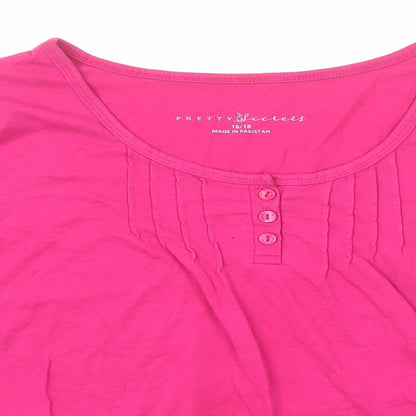 Womens UK Size 16 Pretty Secrets Pink Basic T-Shirt