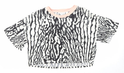 Womens UK Size XS Topshop Black Cropped T-Shirt