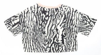 Womens UK Size XS Topshop Black Cropped T-Shirt