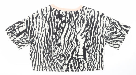 Womens UK Size XS Topshop Black Cropped T-Shirt