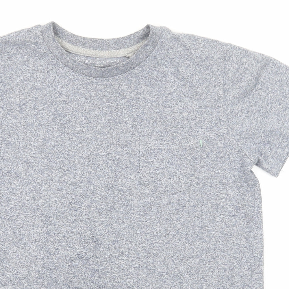 Steel & Jelly Boys Grey Cotton Basic T-Shirt Size 9-10 Years Round Neck Pullover