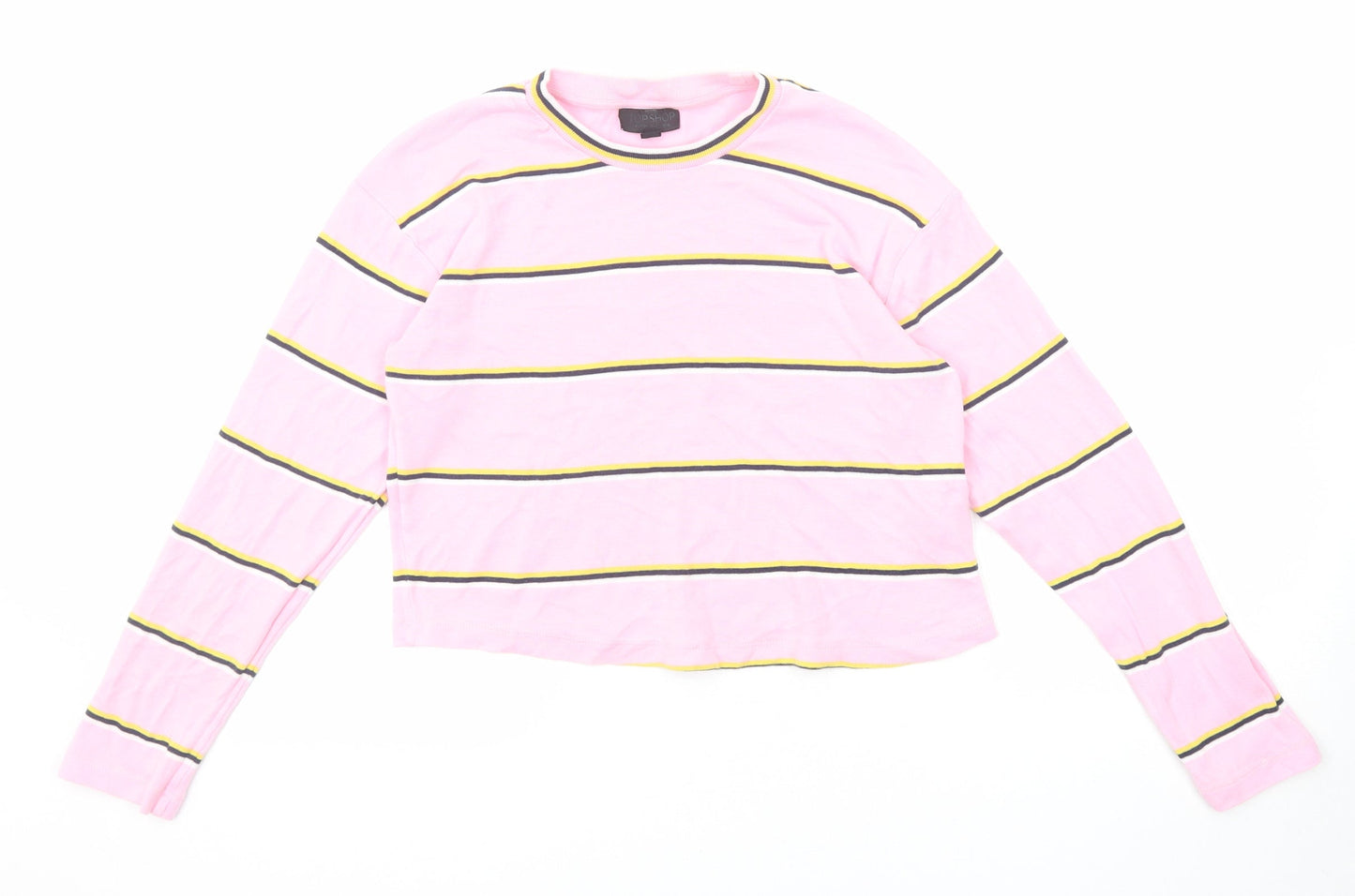 Womens UK Size 6 Topshop Pink Cropped T-Shirt