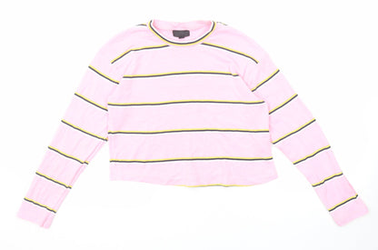 Womens UK Size 6 Topshop Pink Cropped T-Shirt