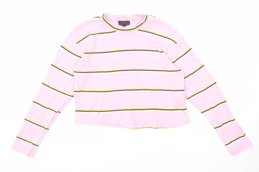 Womens UK Size 6 Topshop Pink Cropped T-Shirt