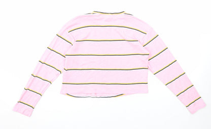 Womens UK Size 6 Topshop Pink Cropped T-Shirt