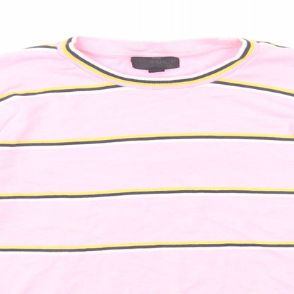 Womens UK Size 6 Topshop Pink Cropped T-Shirt