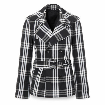 Zara Womens Black Plaid Jacket Size L Button