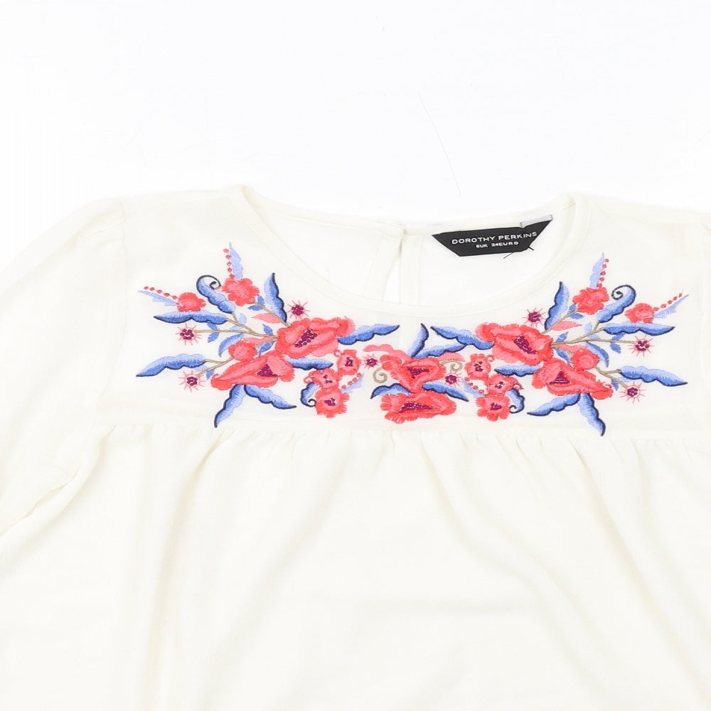 Womens UK Size 6 Dorothy Perkins Ivory Basic Blouse