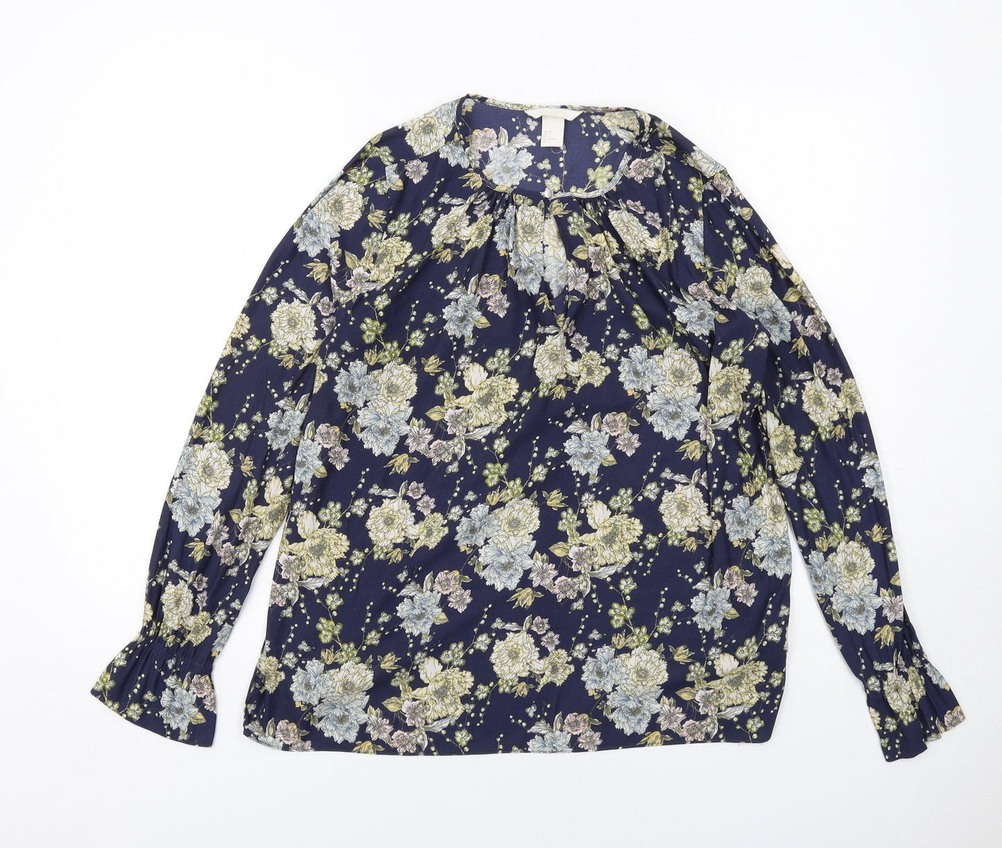 Womens UK Size 8 H&M Blue Basic Blouse