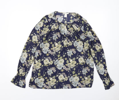 Womens UK Size 8 H&M Blue Basic Blouse