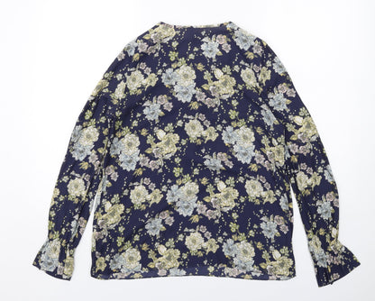 Womens UK Size 8 H&M Blue Basic Blouse