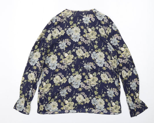 Womens UK Size 8 H&M Blue Basic Blouse