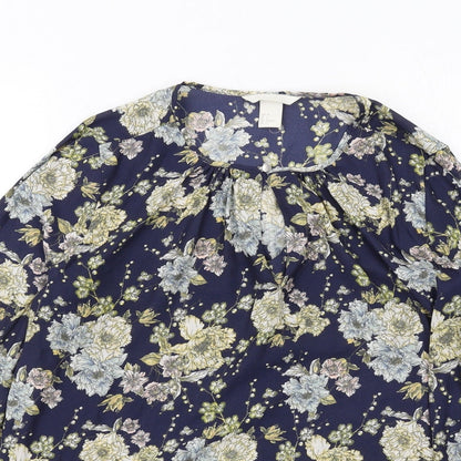 Womens UK Size 8 H&M Blue Basic Blouse