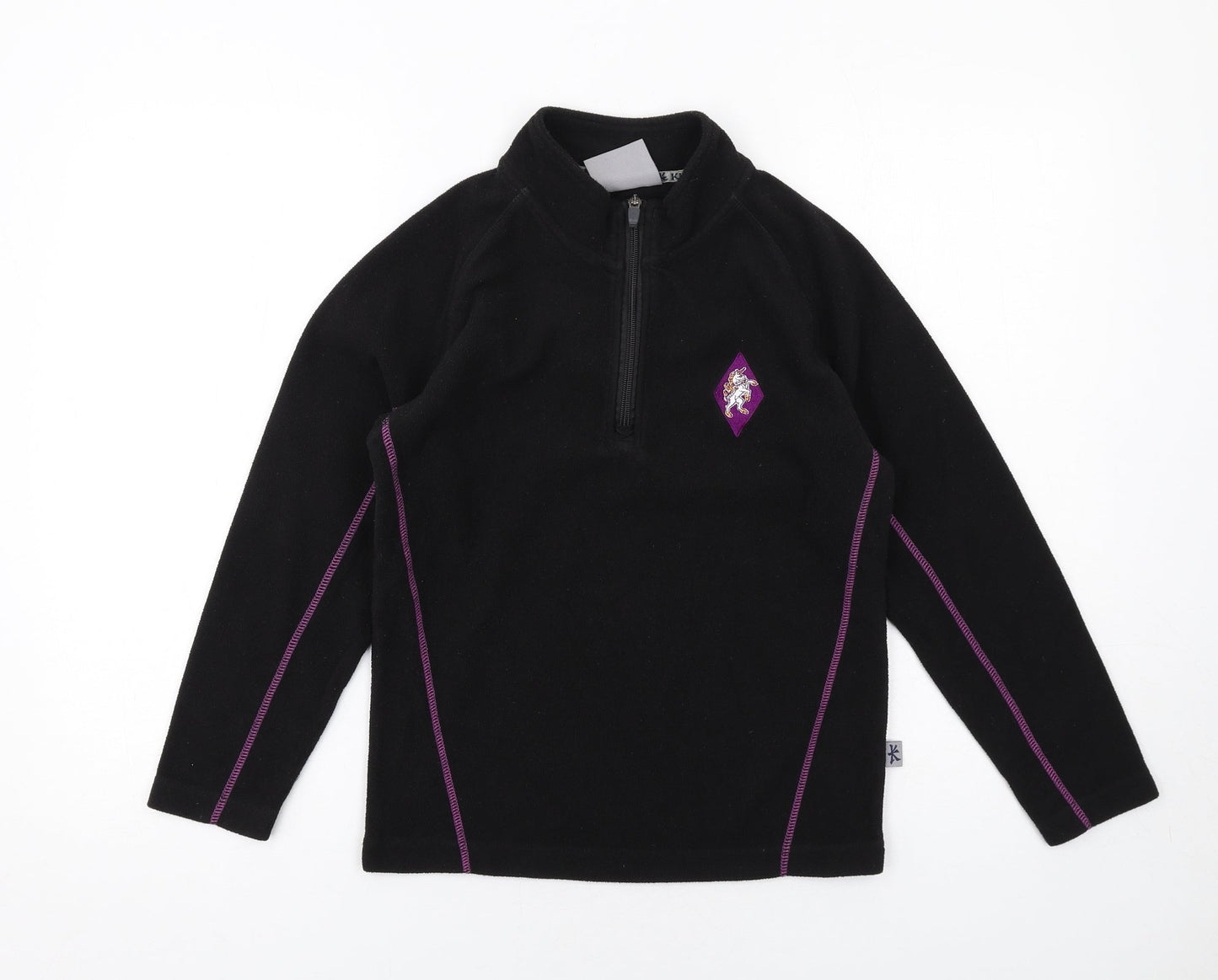Kukri Girls Black Polyester Pullover Sweatshirt Size 11-12 Years Zip