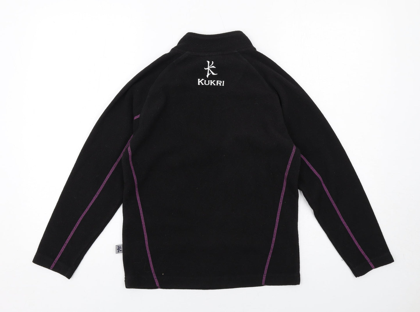Kukri Girls Black Polyester Pullover Sweatshirt Size 11-12 Years Zip