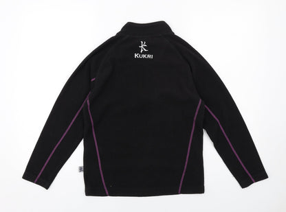 Kukri Girls Black Polyester Pullover Sweatshirt Size 11-12 Years Zip