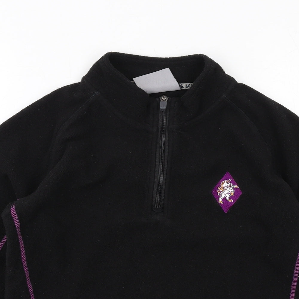 Kukri Girls Black Polyester Pullover Sweatshirt Size 11-12 Years Zip