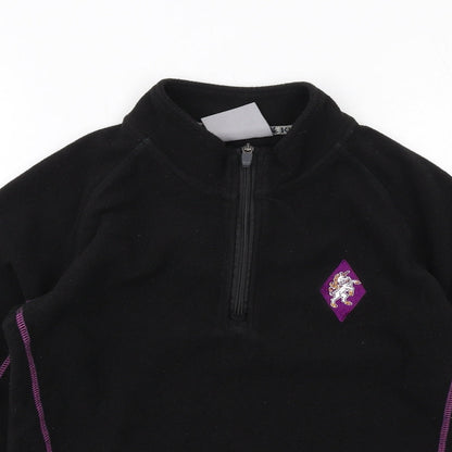 Kukri Girls Black Polyester Pullover Sweatshirt Size 11-12 Years Zip