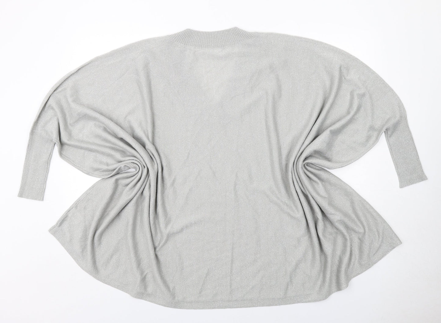 Kaleidoscope Womens Grey V-Neck Acrylic Pullover Jumper Size M - Size M-L