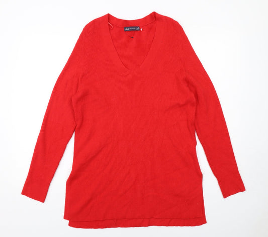 Womens UK Size 12 Marks and Spencer Red Pullover Jumper