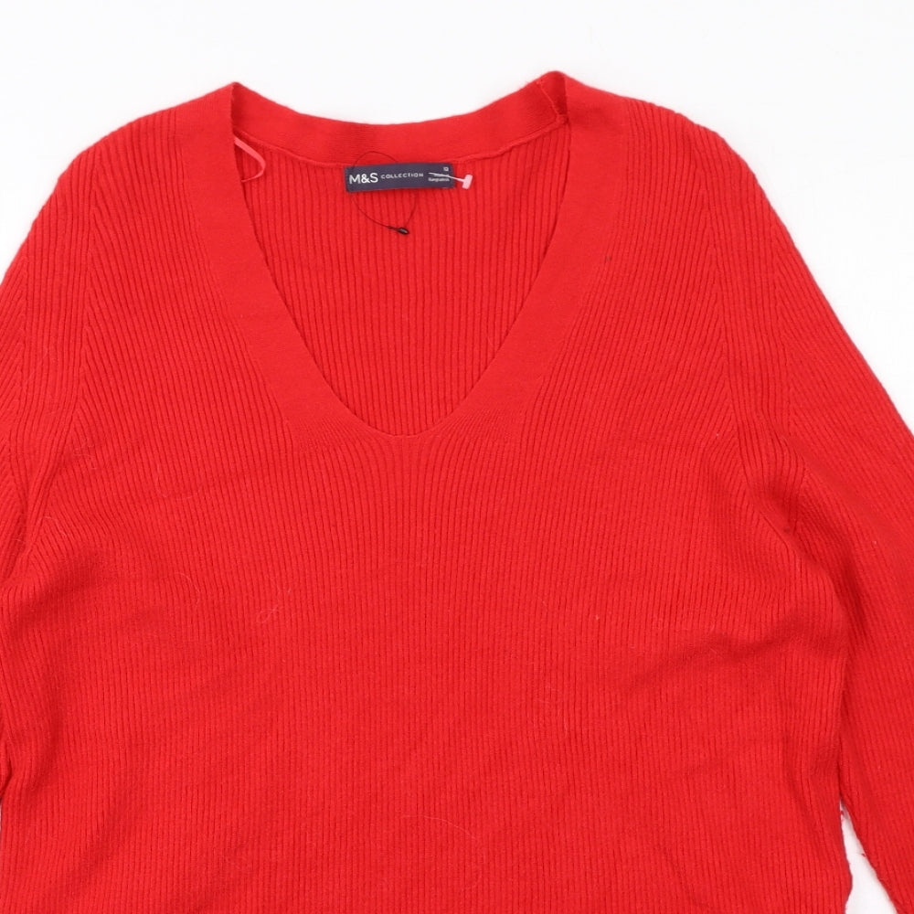 Womens UK Size 12 Marks and Spencer Red Pullover Jumper