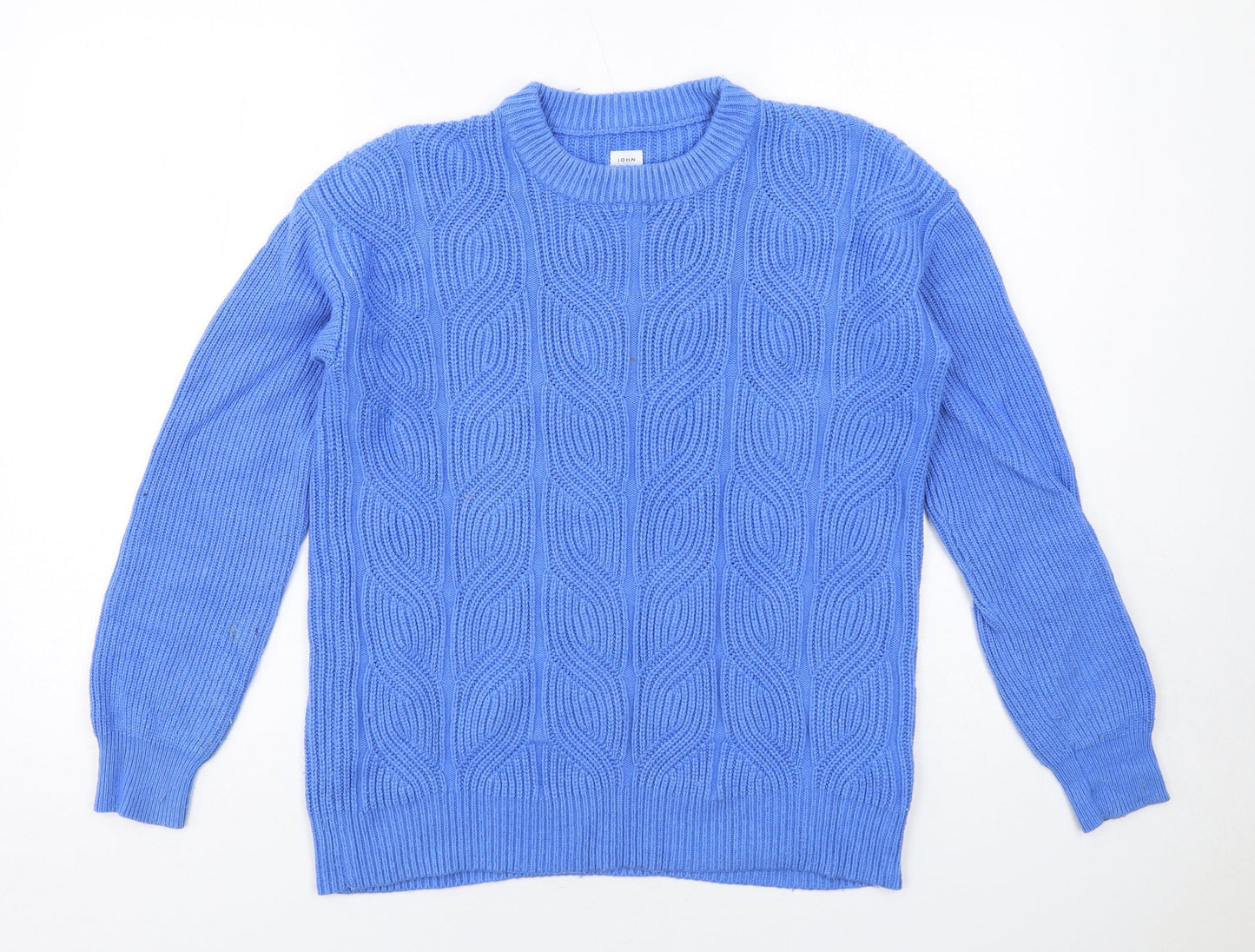 John Lewis Womens Blue Round Neck Nylon Pullover Jumper Size 8