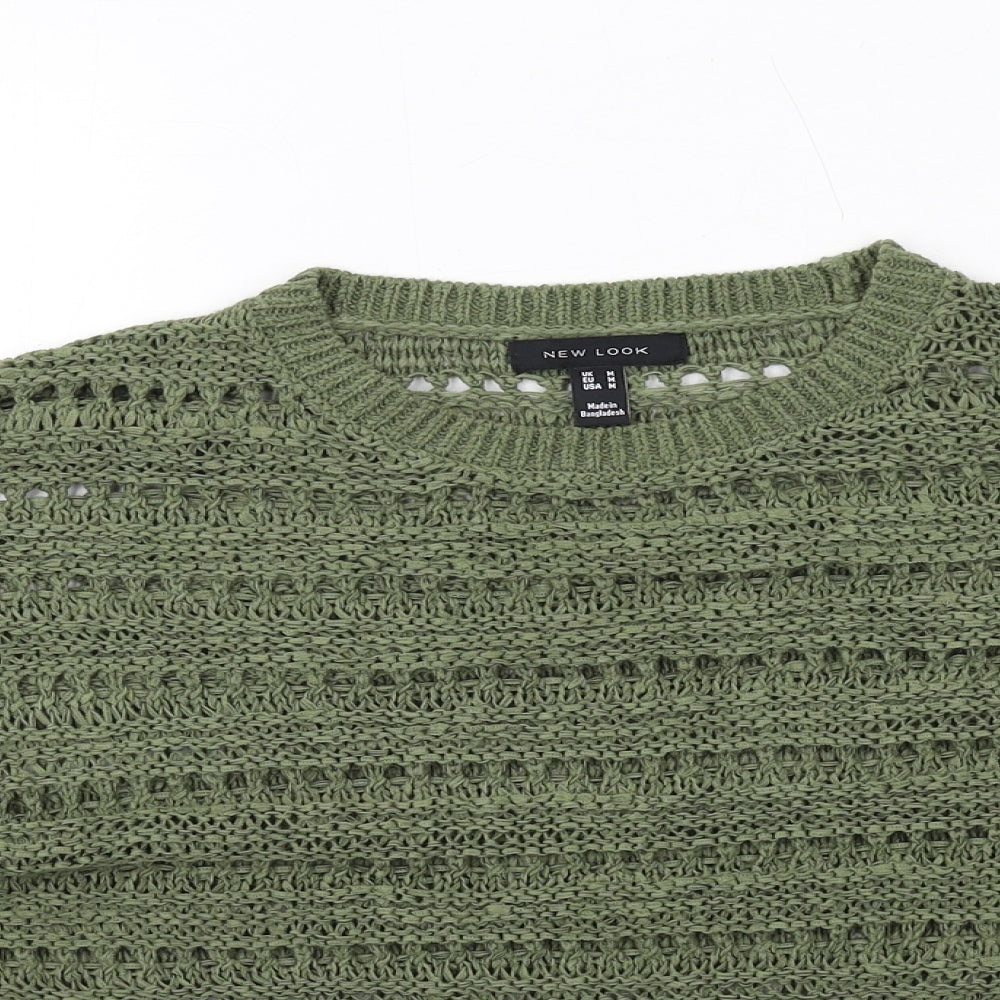 Womens UK Size M New Look Green Pullover Jumper