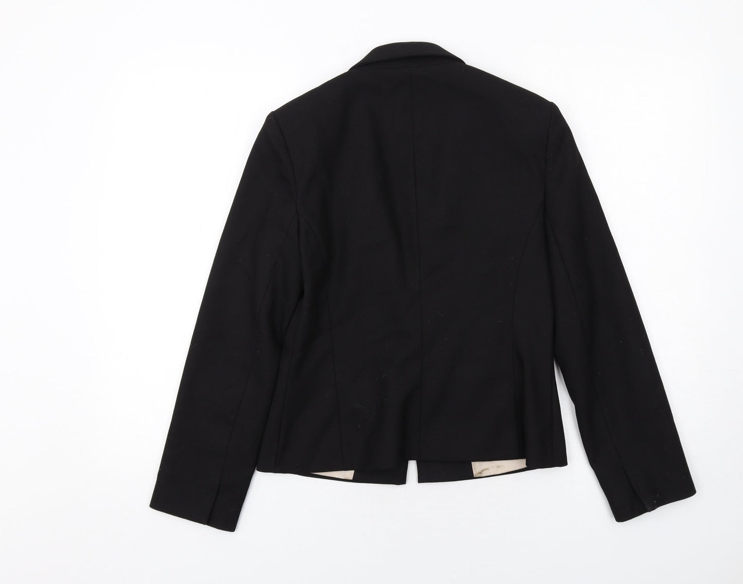 Topshop Womens Black Polyester Jacket Suit Jacket Size 10