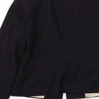 Topshop Womens Black Polyester Jacket Suit Jacket Size 10