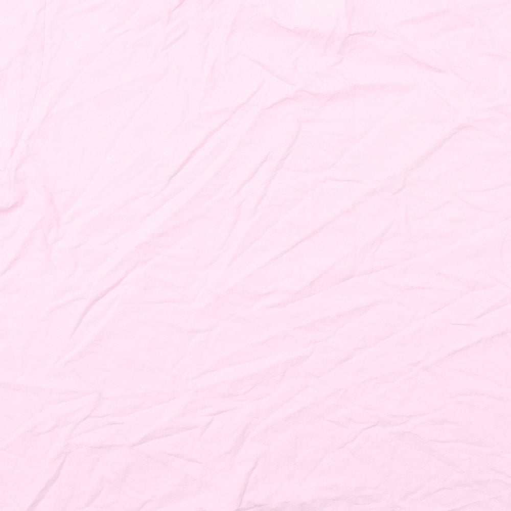 Boohoo Womens Pink Cotton Basic T-Shirt Size M Round Neck - Xoxo