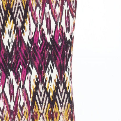 New Look Womens Multicoloured Geometric Polyester Bodycon Size 6 Round Neck Pullover