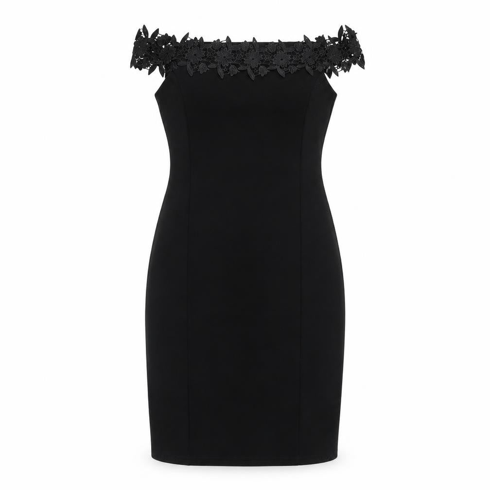 Miss Selfridge Womens Black Polyester Bodycon Size 4 Off the Shoulder Pullover