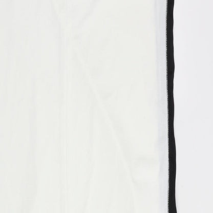 Zara Womens White Colourblock Polyester A-Line Size L Round Neck Zip