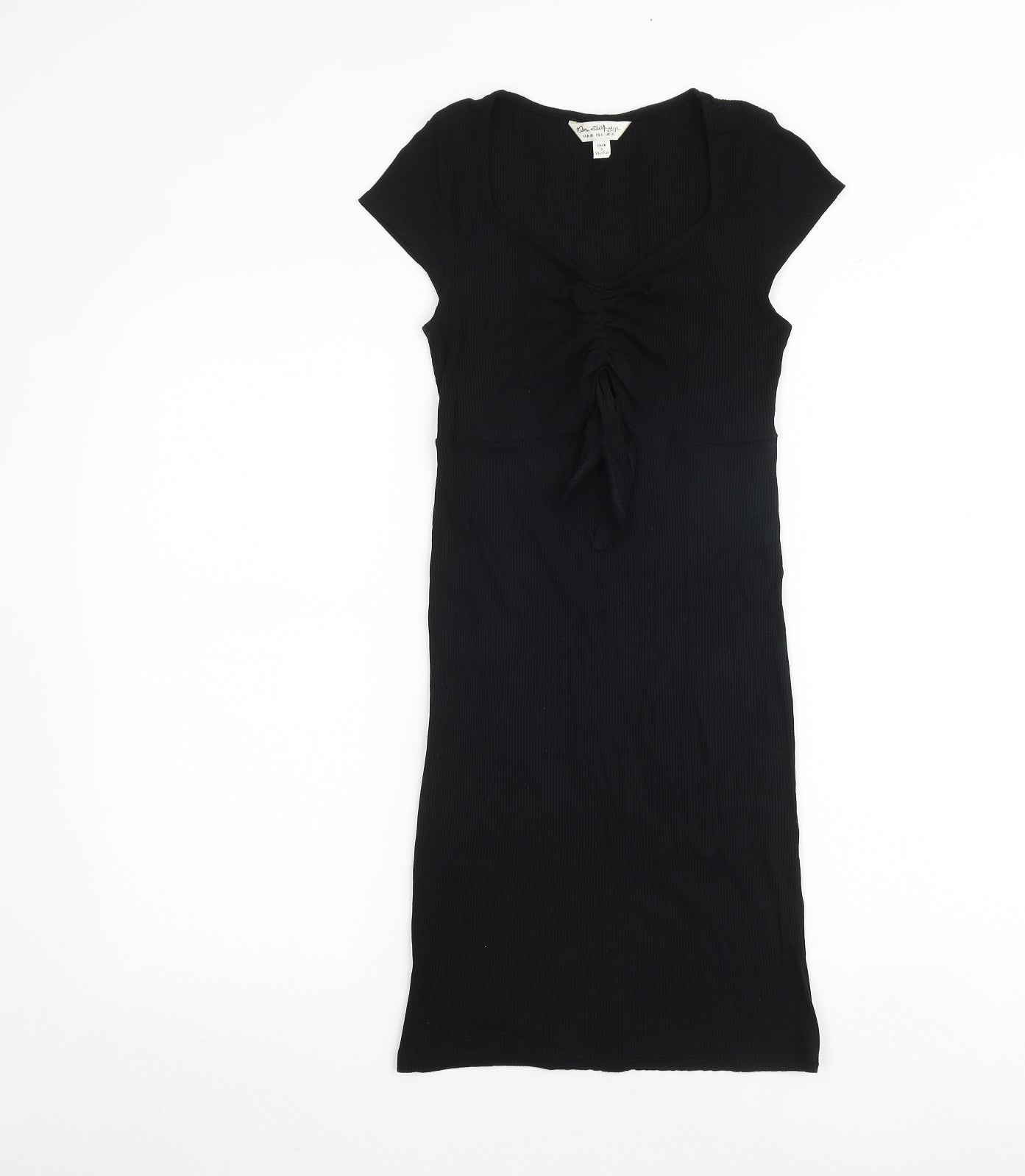 Miss Selfridge Womens Black Polyester A-Line Size 10 V-Neck Pullover