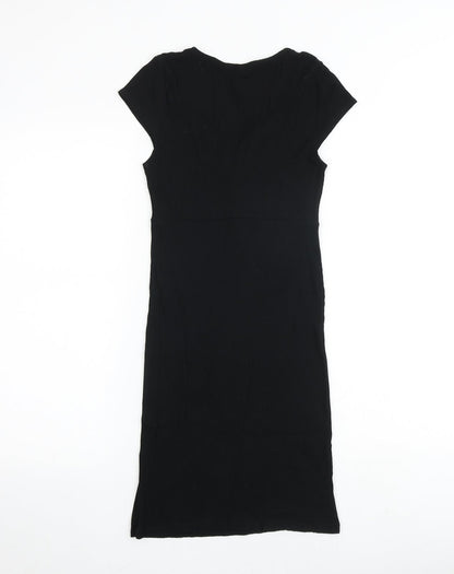 Miss Selfridge Womens Black Polyester A-Line Size 10 V-Neck Pullover